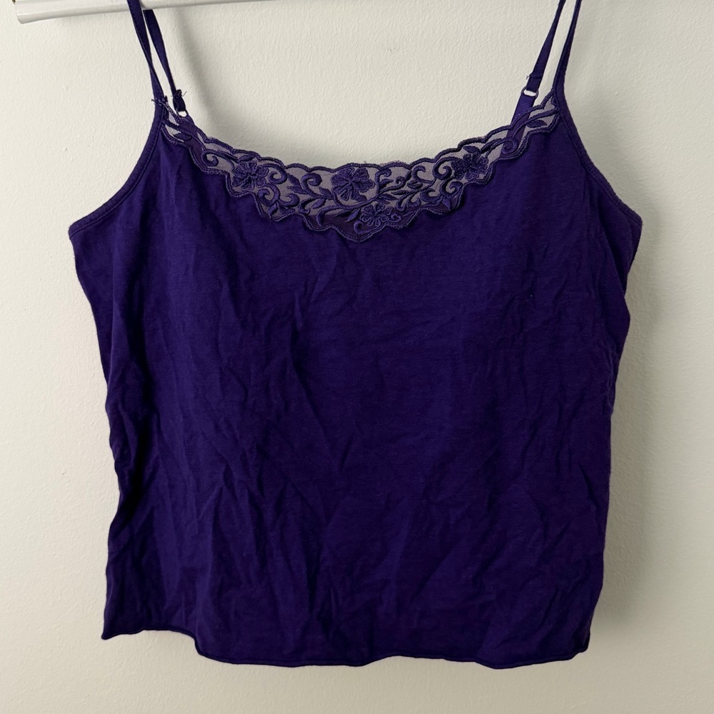 cropped lace purple cami